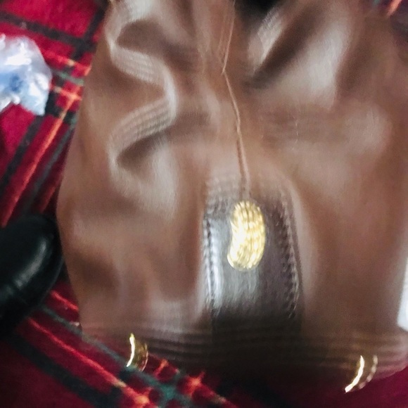 Monsac classic chocolate brown leather handbag zip top hinged frame - Picture 10 of 13